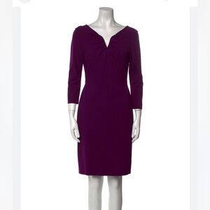 ESCADA V-Neck Sheath Dress Dark Plum Size 36 EU Evening Office Work